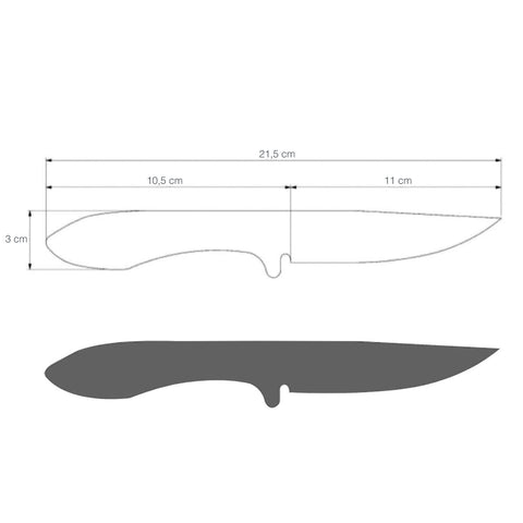 Faca Hunter 4” Aço Carbono 5160 Full Tang Fosfatizada Cabo Madeira Imbuia e Bainha de Couro