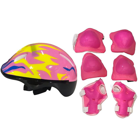Kit de Proteção Infantil Capacete Cotoveleiras Munhequeiras e Joelheiras Zippy Toys Rosa