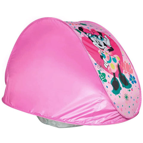 Piscina Infantil de Praia com Cobertura UV Zippy Toys em Poliéster e Metal Minnie Rosa