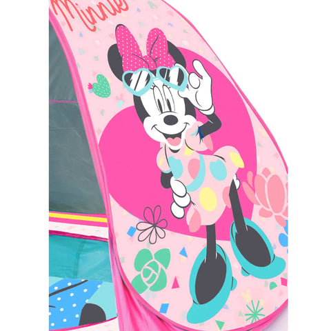 Piscina Infantil de Praia com Cobertura UV Zippy Toys em Poliéster e Metal Minnie Rosa