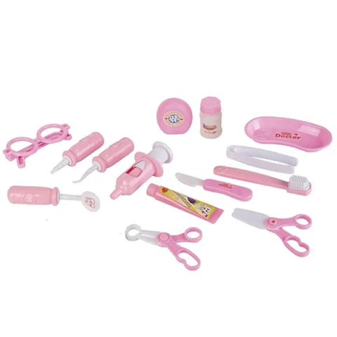 Kit Dentista Infantil 16 Peças Fenix Brinquedo Infantil Odontologia Rosa