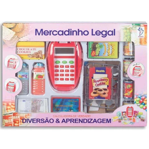 Brinquedo Mercadinho Infantil Fênix com Máquina de Cartão com Luz e Som e Acessórios Colorido