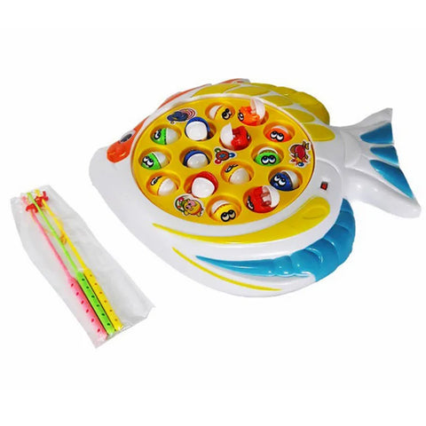 Jogo de Pesca com Base Giratória 15 Peixinhos e 3 Varas de Pesca Brinquedo Infantil Fenix Colorido