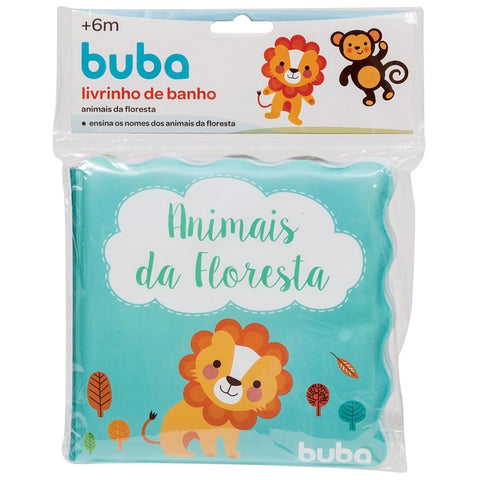 Livrinho de Banho para Bebê PVC Impermeável Buba Animais da Floresta Colorido