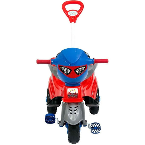 Triciclo Infantil Carrinho de Passeio com Empurrador e Pedal Maral Homem Aranha Colorido