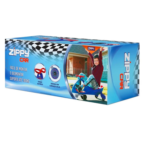 Carrinho Infantil Gira Gira com Direção Anatômica Zippy Toys em Metal e Plástico Azul