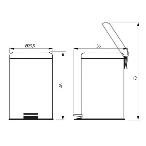 Lixeira Inox com Pedal 20L Tramontina com Balde Interno Removível e Acabamento Polido Cinza