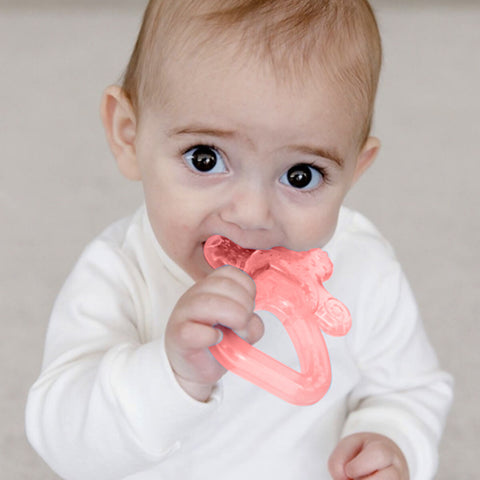 Mordedor para Bebê de 3 Meses Mordedor Infantil com Água Texturizado Buba Rosa