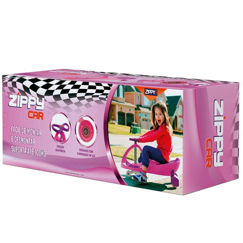 Carrinho Infantil Gira Gira com Direção Anatômica Zippy Toys em Metal e Plástico Rosa