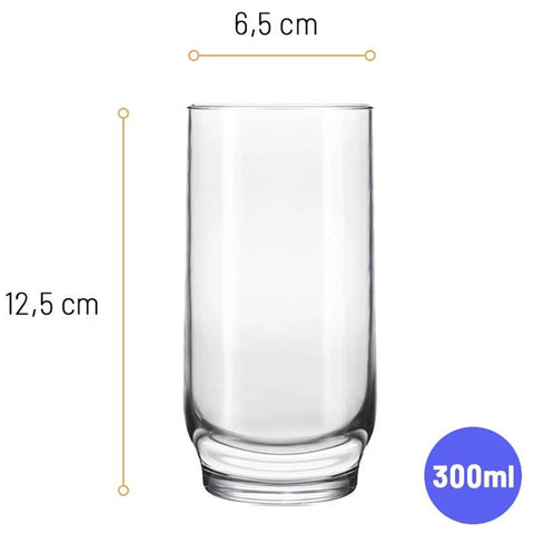 Jogo de Copos de Vidro 6 Peças 300ml Lights Nadir Figueiredo Transparente