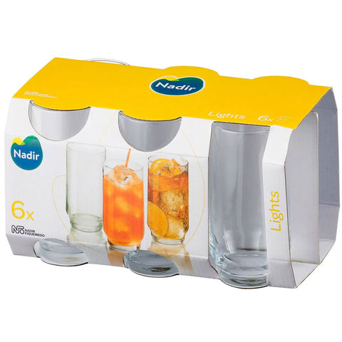 Jogo de Copos de Vidro 6 Peças 300ml Lights Nadir Figueiredo Transparente