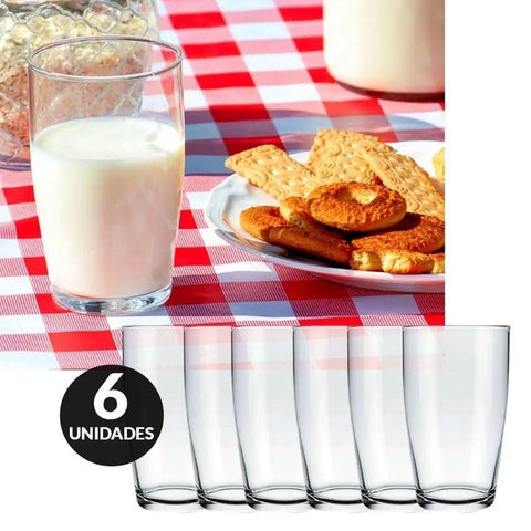 Conjunto 6 Copos de Vidro para Água Suco e Refrigerante Prosa Nadir Figueiredo 300ml Transparente