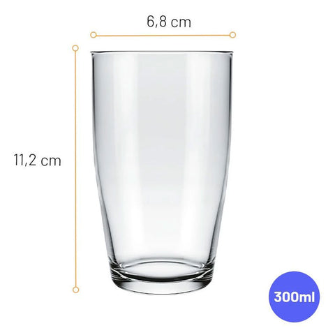 Conjunto 6 Copos de Vidro para Água Suco e Refrigerante Prosa Nadir Figueiredo 300ml Transparente