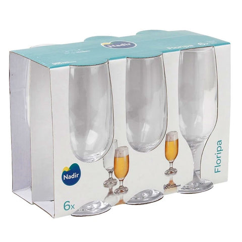 Conjunto de Taças para Cerveja 6 Peças 300ml Floripa Nadir Figueiredo em Vidro Transparente