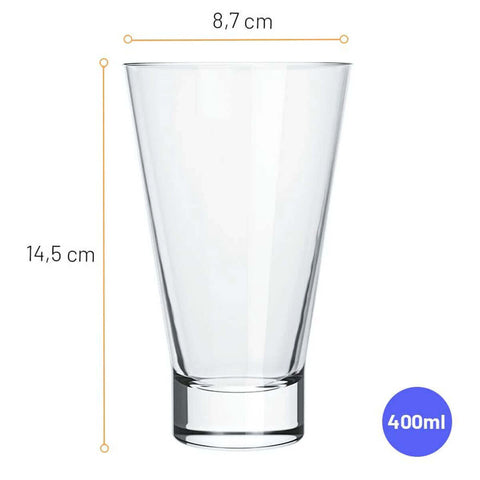 Jogo 18 Copos 400ml para Água Suco Long Drink Ilhabela Nadir Figueiredo Transparente