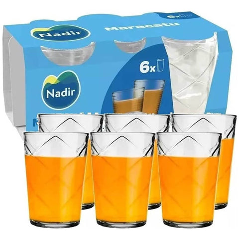 Conjunto 6 Copos 265ml Maracatu Nadir em Vidro Incolor