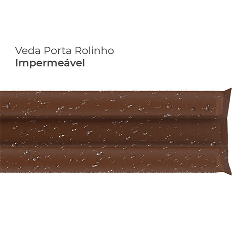 Veda Porta Rolinho 80cm Ajustável em Couro Sintético e Espuma Comfort Door Marrom