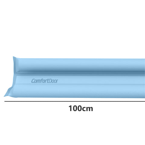 Veda Porta Rolinho 100cm Ajustável em Couro Sintético e Espuma Comfort Door Azul Claro