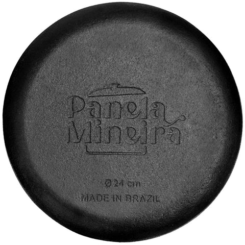 Jogo 8 Pratos Rasos Redondos 24cm em Ferro Fundindo Panela Mineira Preto
