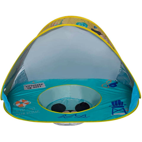 Piscina Infantil de Praia com Cobertura UV Zippy Toys em Poliéster e Metal Mickey Azul
