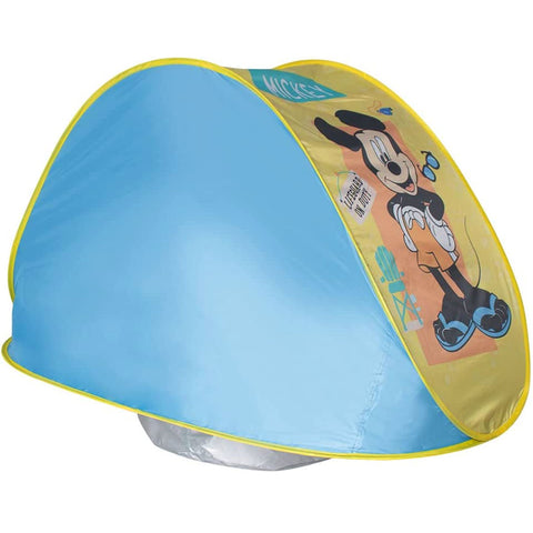 Piscina Infantil de Praia com Cobertura UV Zippy Toys em Poliéster e Metal Mickey Azul
