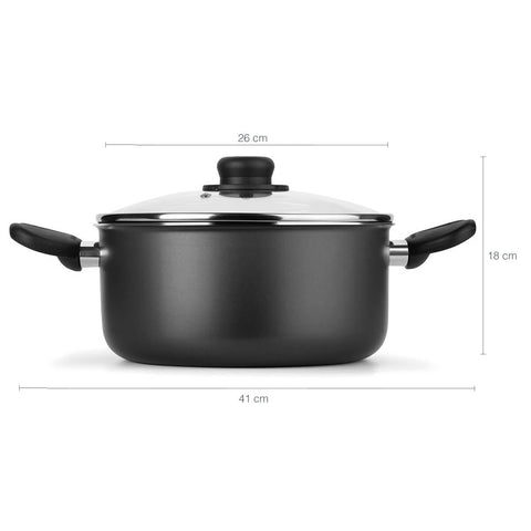 Caçarola Antiaderente Panela Alumínio Gourmet 26cm Grafite Multiflon 6,3 litros