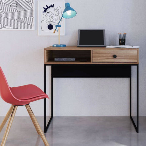 Mesa Escrivaninha Home Office com Gaveta e Nicho para Trabalho ou Estudo  ProDecor Preto