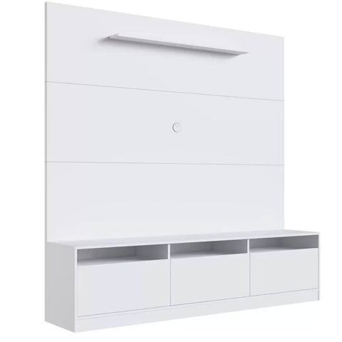 Estante Home Rack com Painel para TV 180cm 3 Portas e Prateleira ProDecor Branco