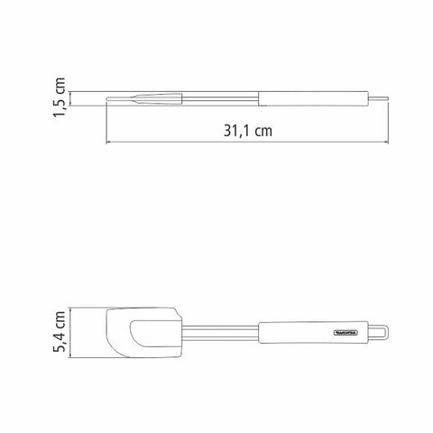 Espátula Culinária de Silicone Marffim Tramontina com Cabo em Aço Inox Branca