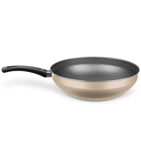 Frigideira Flora Wok Alumínio com Revestimento Antiaderente 28cm 4,3L Superflon Bege