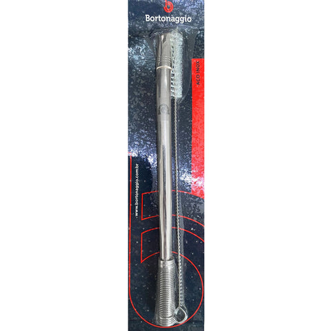 Bomba de Tereré Lisa Ferradura 21cm Bortonaggio em Aço Inox com Bojo Mola Desmontável