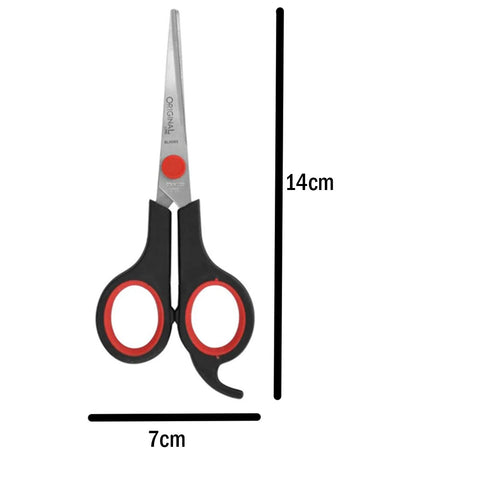 Kit 12 Tesouras Multiuso Escolar Escritório Trabalho 5,5" Aço Inox Yazi e Cabos Coloridos