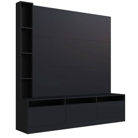 Estante Home e Painel para TV 146cm com 7 nichos e 3 Portas Basculantes ProDecor Preto