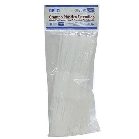 Grampo Trilho Estendido 30cm Plástico para Pasta Suspensa Dello 50 Unidades Branco