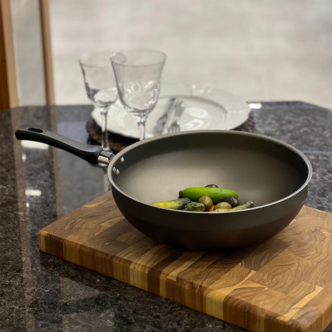 Frigideira Wok Funda MTA Antiaderente Cozinha Cristal Colors 4,3l Preto
