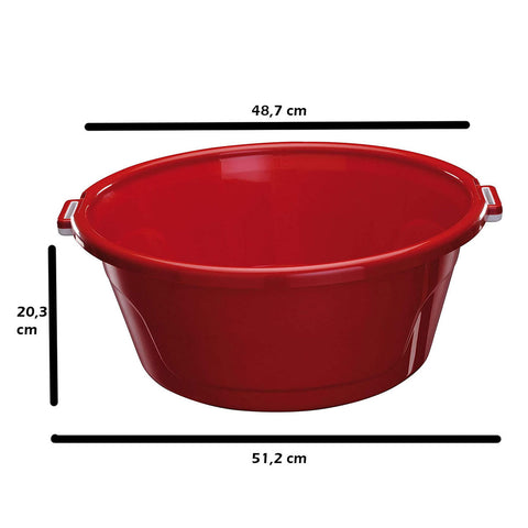 Conjunto 3 Bacias Plásticas 25L para Limpeza Astra com Alças Laterais Vermelho Bordô