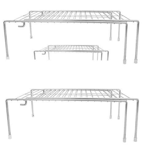 Kit 3 Prateleiras Extensíveis Organizador Aramado para Armário Cozinha Cromado