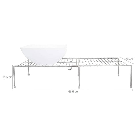 Kit 3 Prateleiras Extensíveis Organizador Aramado para Armário Cozinha Cromado