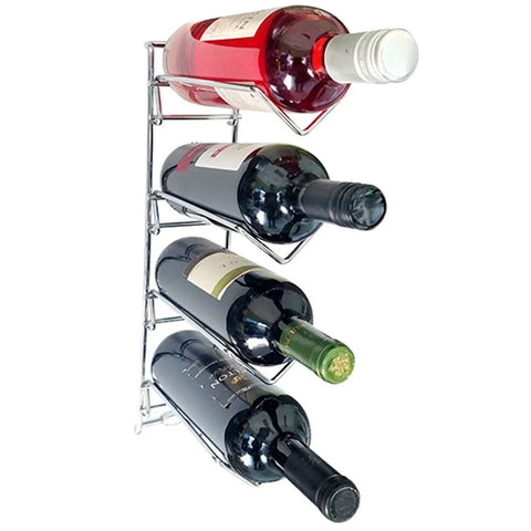 Conjunto de 4 Suportes 25cm para Taças e 2 Adegas de Parede para Vinho Duler Aço Cromado