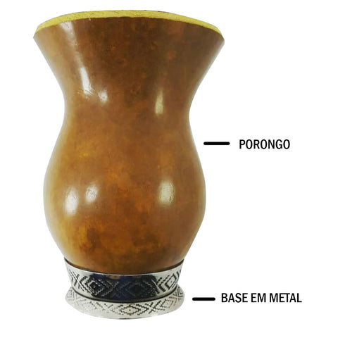 Cuia para Chimarrão Porongo com Base em Metal Ditreviso Marrom