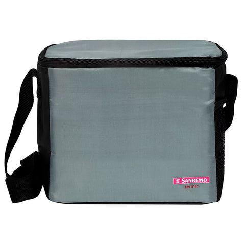 Bolsa Térmica 8L Termic Sanremo com Alça e Bolso Lateral Poliéster Cinza