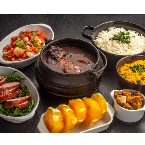 Conjunto 4 Cumbucas para Feijoada 1,2L em Ferro Fundido com Alça Panela Mineira Preta