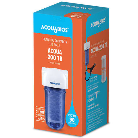 Filtro de Água Acqua 200 TR 7' POU com Refil de Carbon Block Acquabios Ponto de Uso