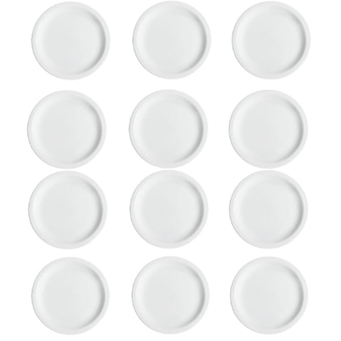 Conjunto de 12 Pratos Rasos para Refeições de Porcelana Iguaçu Classe Única Branco