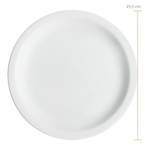 Conjunto de 12 Pratos Rasos para Refeições de Porcelana Iguaçu Classe Única Branco