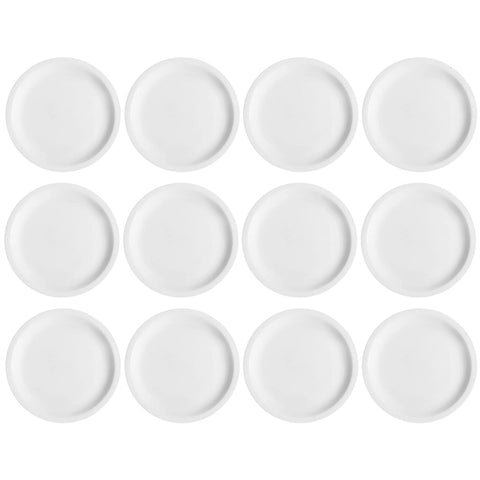 Jogo 12 Pratos de Sobremesa em Porcelana 19cm Classe Única Iguaçu Germer Branco