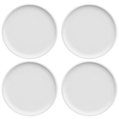 Kit 4 Pratos de Sobremesa Porcelana Branca Redondos 18,5cm Bold Germer Hotel Bar Restaurante