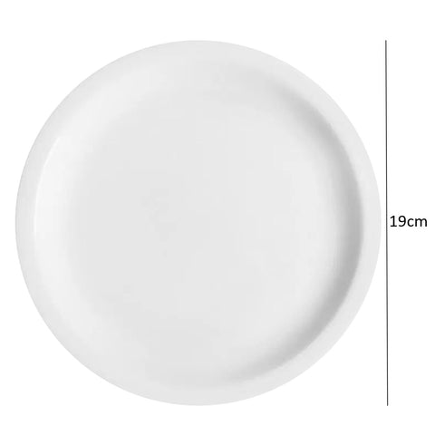 Jogo 12 Pratos de Sobremesa em Porcelana 19cm Classe Única Iguaçu Germer Branco