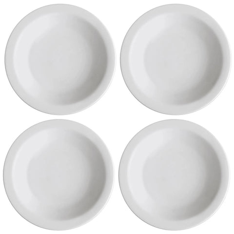 Jogo 4 Pratos Fundos de Porcelana 21,5cm Classe Única Iguaçu Germer Branco