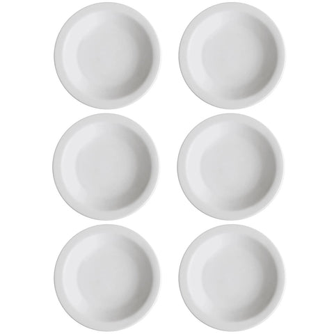 Jogo 6 Pratos Fundos de Porcelana 21,5cm Classe Única Iguaçu Germer Branco